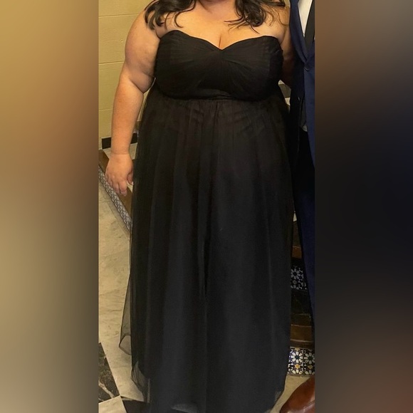 David's Bridal Black Strapless Dress Formal Bridesmaid - Picture 5 of 5